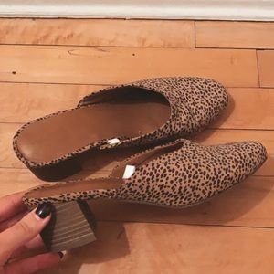 cheetah print mules with a heel